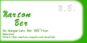 marton ber business card